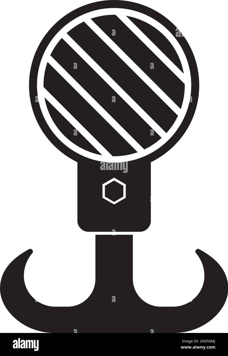 Sfondo dell'illustrazione del disegno vettoriale del logo del gancio della gru Illustrazione Vettoriale