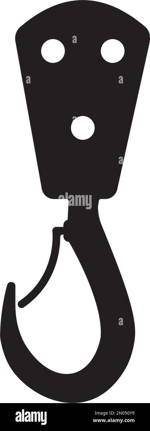 Sfondo dell'illustrazione del disegno vettoriale del logo del gancio della gru Illustrazione Vettoriale