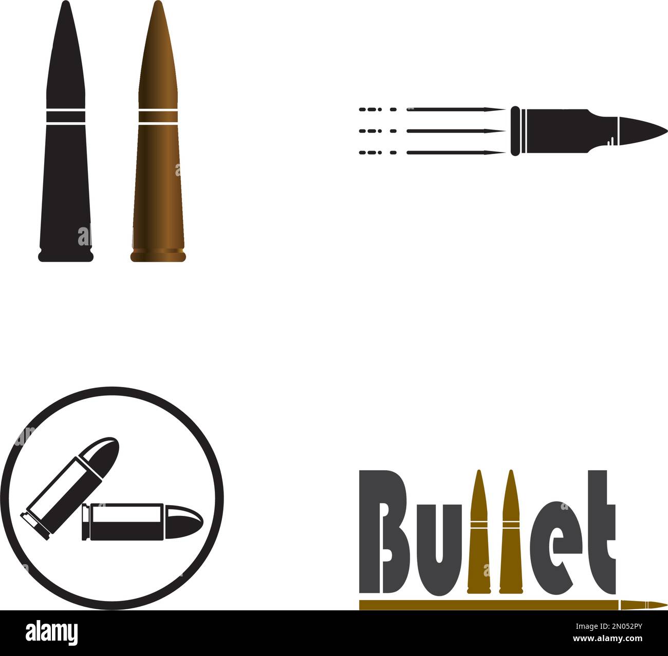 Disegno vettoriale e sfondo del logo bullet caliber Illustrazione Vettoriale