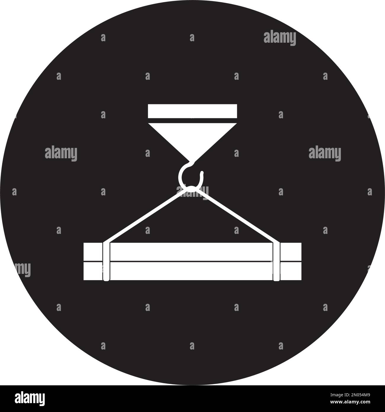 Sfondo dell'illustrazione del disegno vettoriale del logo del gancio della gru Illustrazione Vettoriale