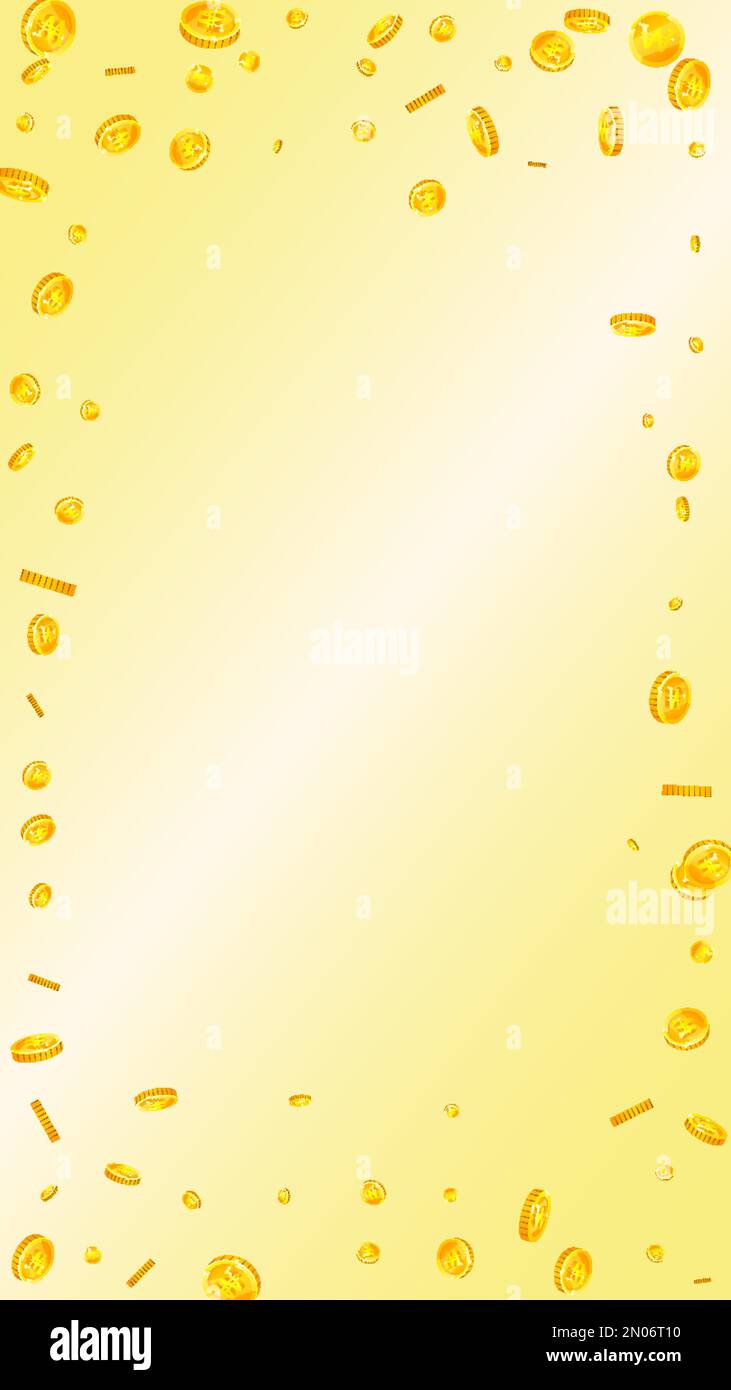 Il coreano ha vinto monete in calo. Monete D'oro sparse. Soldi della Corea. Grande concetto di successo aziendale. Illustrazione vettoriale. Illustrazione Vettoriale