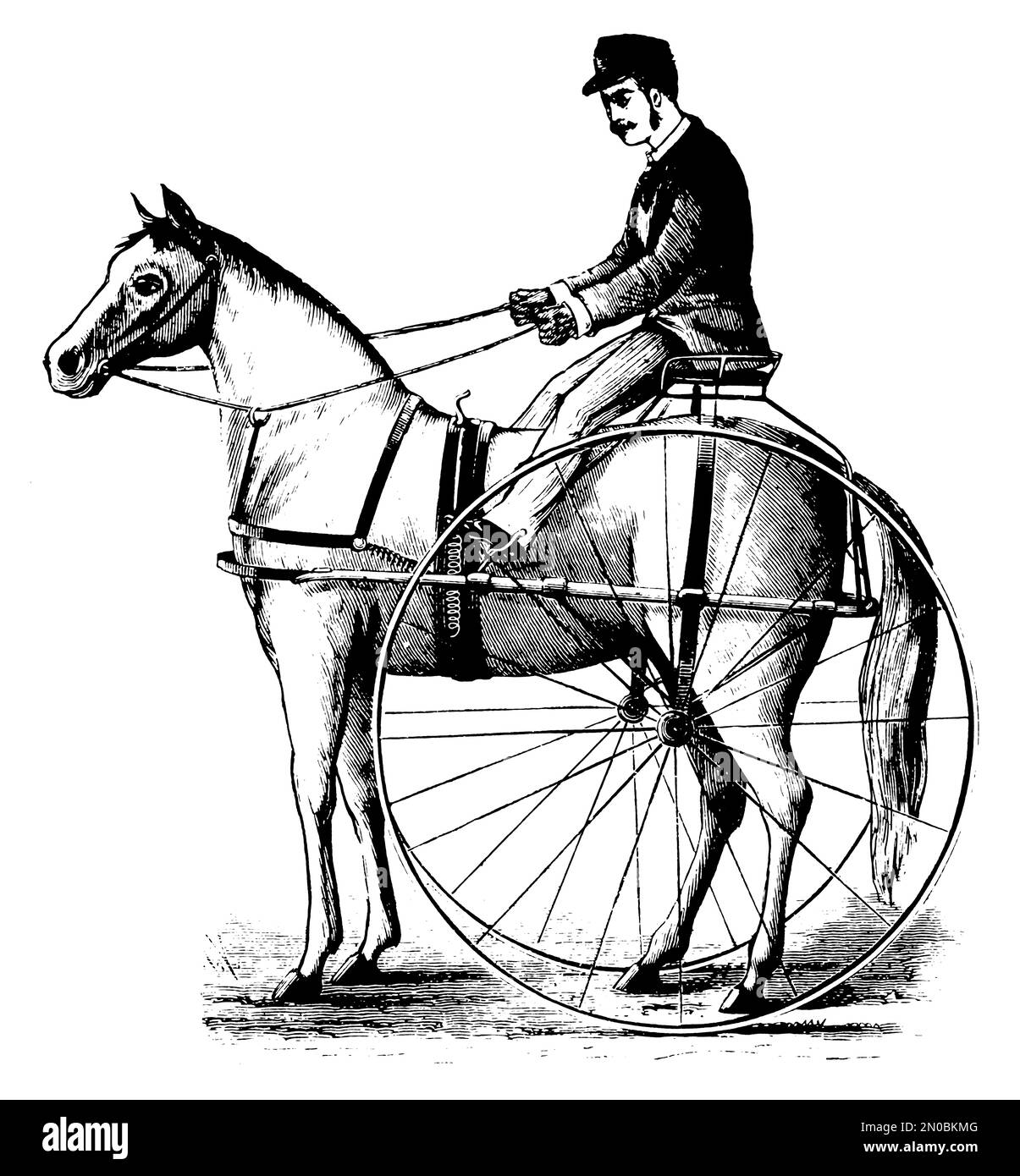 Incisione del XIX secolo di una carrozza trainata da cavalli dal Systematischer Bilder-Atlas zum Conversations-Lexikon (Brockhaus, Lipsia, 1844). Foto Stock