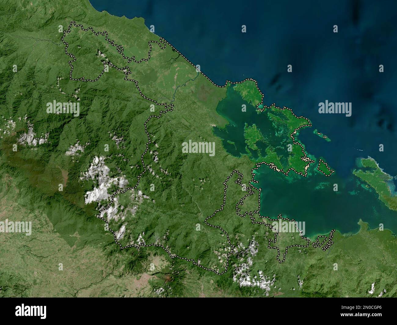 Bocas del Toro, provincia di Panama. Mappa satellitare ad alta risoluzione Foto Stock