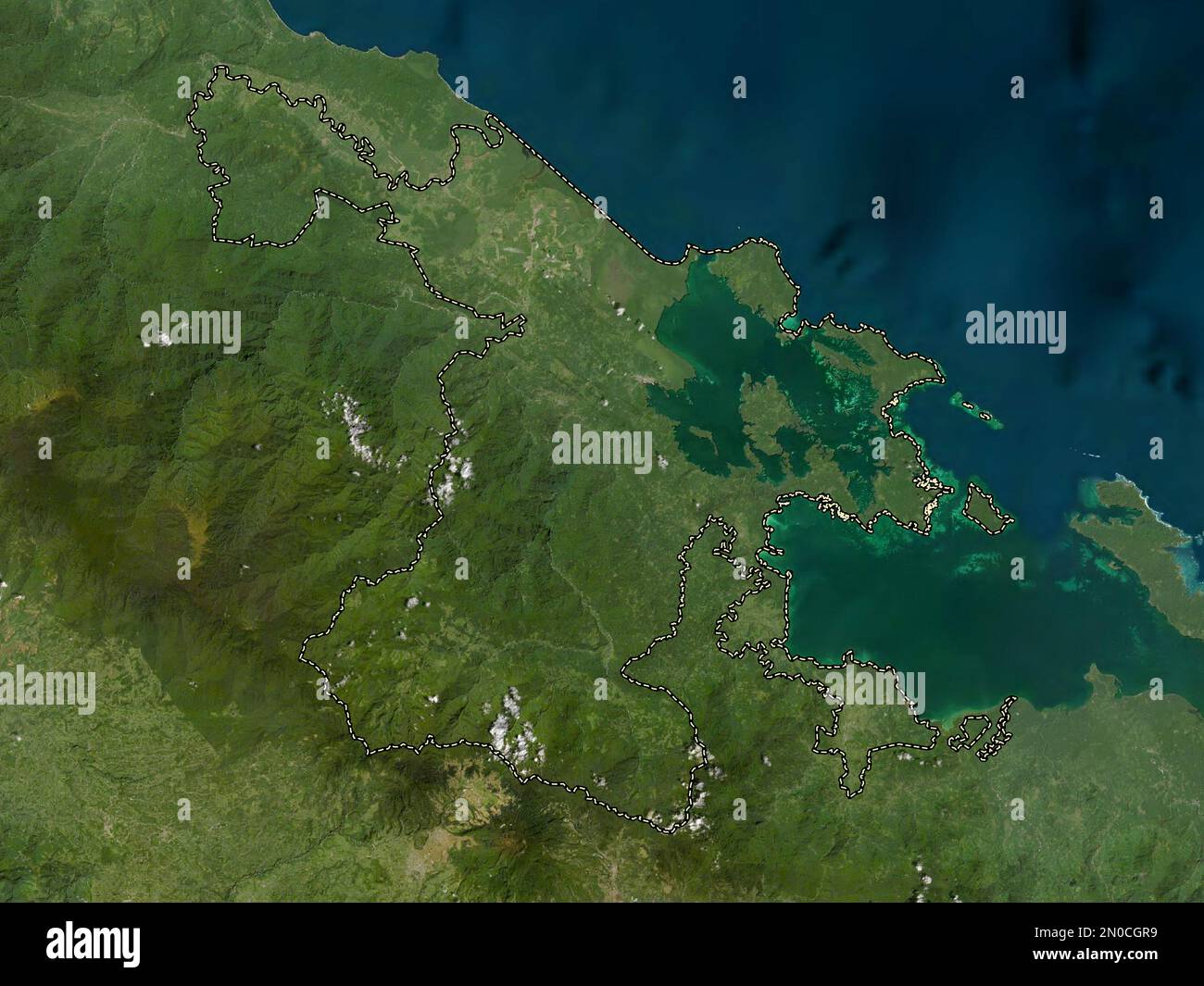 Bocas del Toro, provincia di Panama. Mappa satellitare a bassa risoluzione Foto Stock