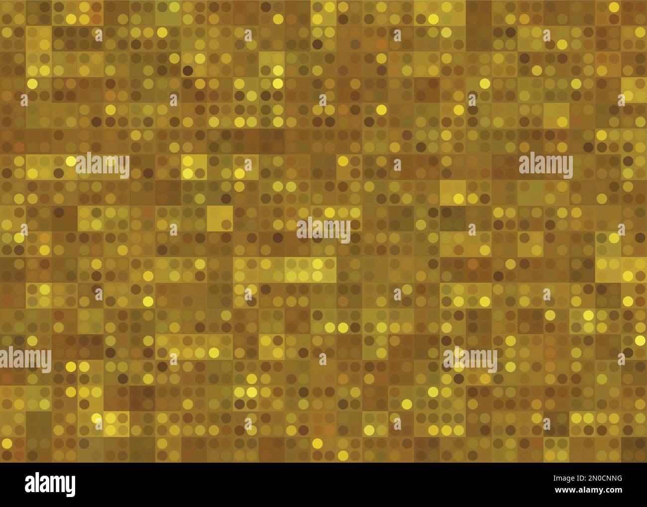 Pizzo d'oro su fondo marrone versato. immagine vettoriale digitale stilizzata astratta goffrata in oro Illustrazione Vettoriale