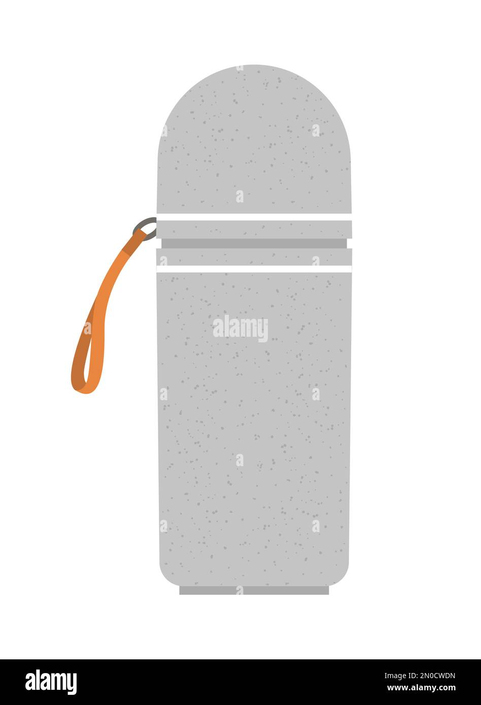 Flacone Vector thermos isolato su sfondo bianco. Contenitore per bevande calde isolato su sfondo bianco Illustrazione Vettoriale