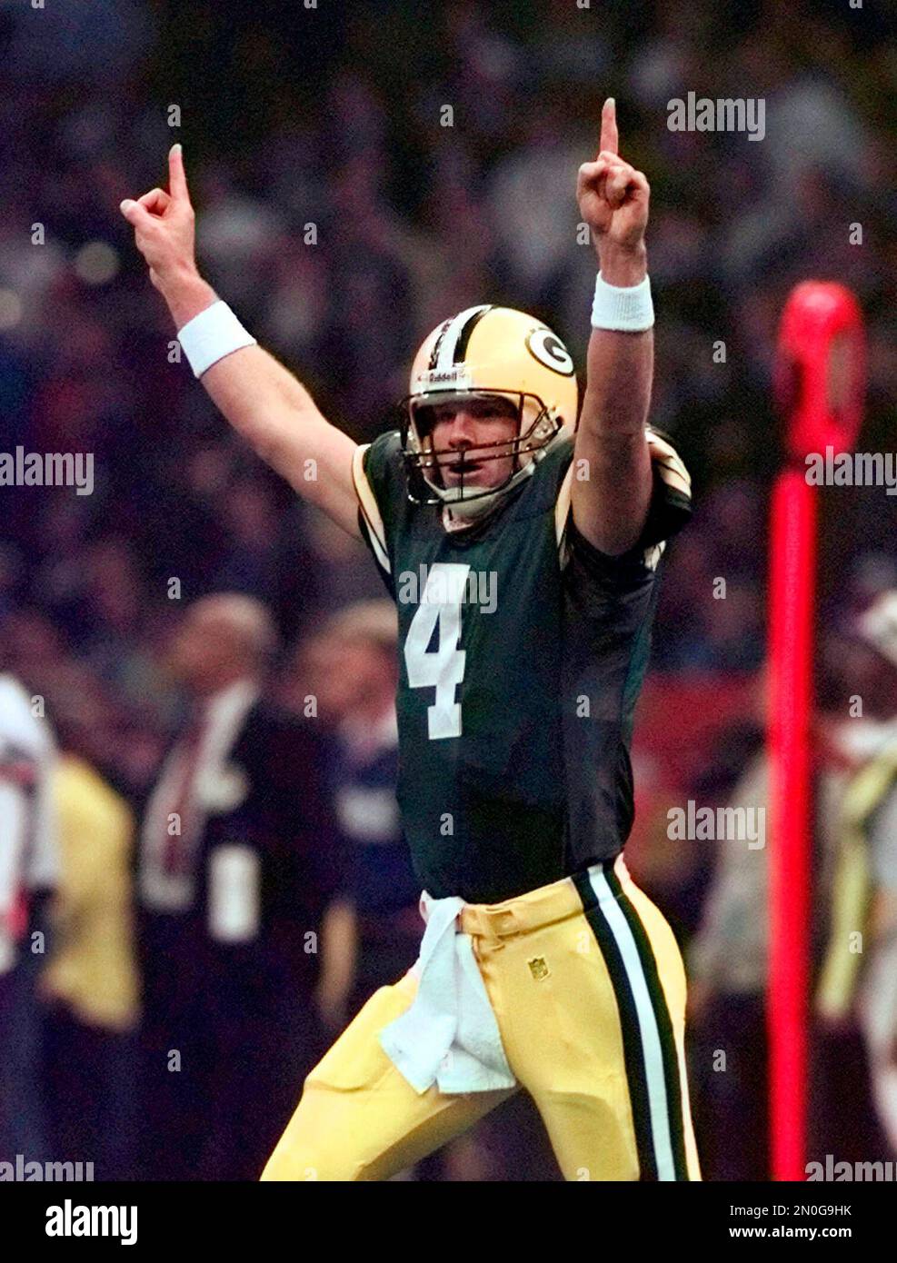FILE - In this Jan. 26, 1997, file photo, Green Bay Packers quarterback ...