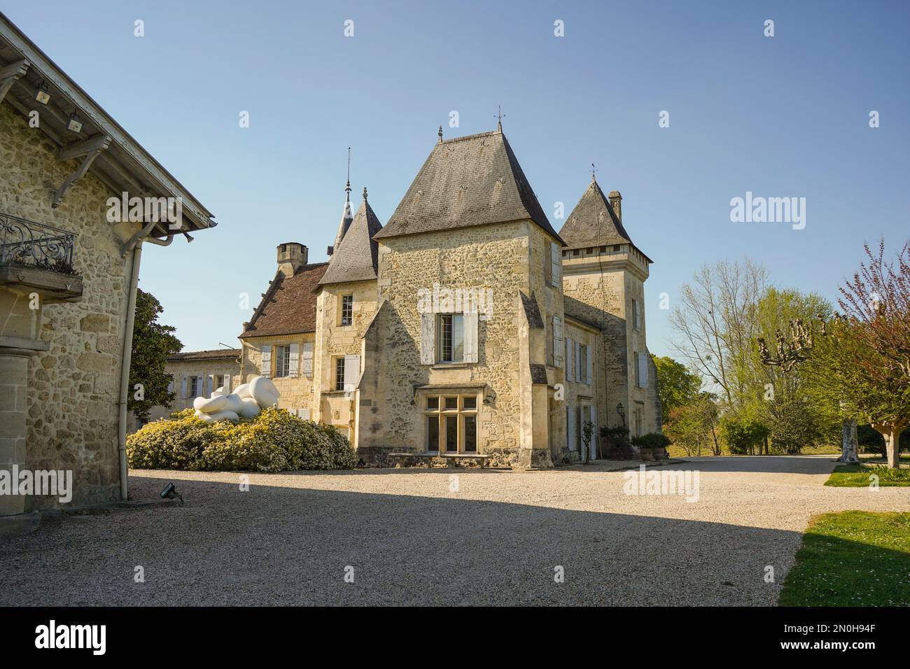 Wine Estate Chateau Carignan, castello, Carignan de Bordeaux, Francia. Foto Stock