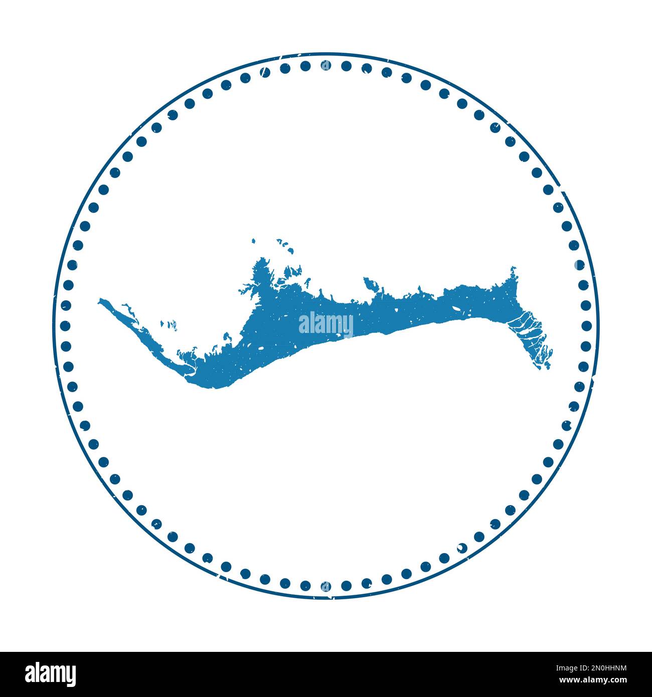 Adesivo Grand Bahama. Timbro da viaggio con mappa dell'isola, illustrazione vettoriale. Illustrazione Vettoriale