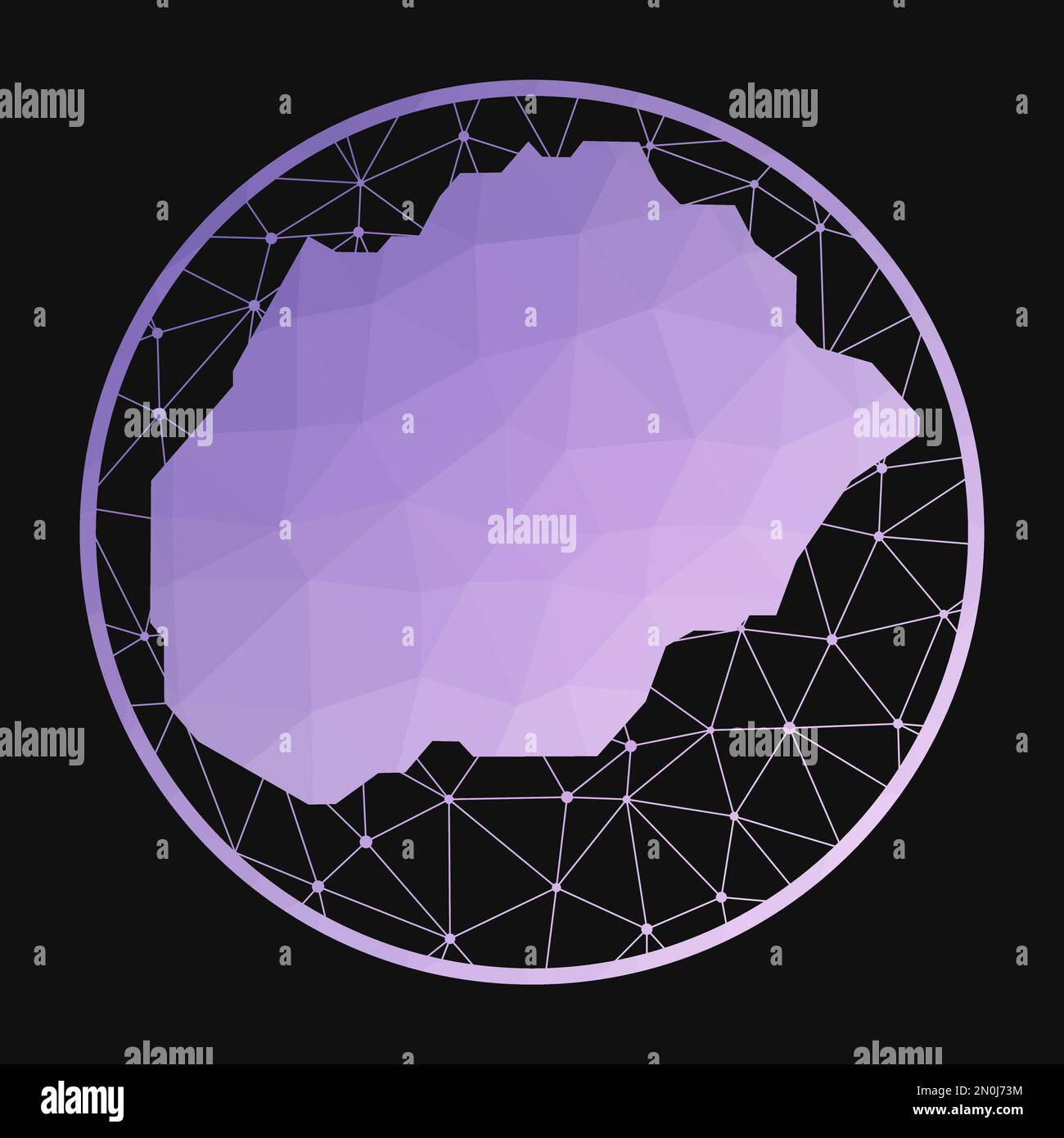 Icona di Alegranza. Mappa poligonale vettoriale dell'isola. Icona di Alegranza in stile geometrico. Illustrazione Vettoriale