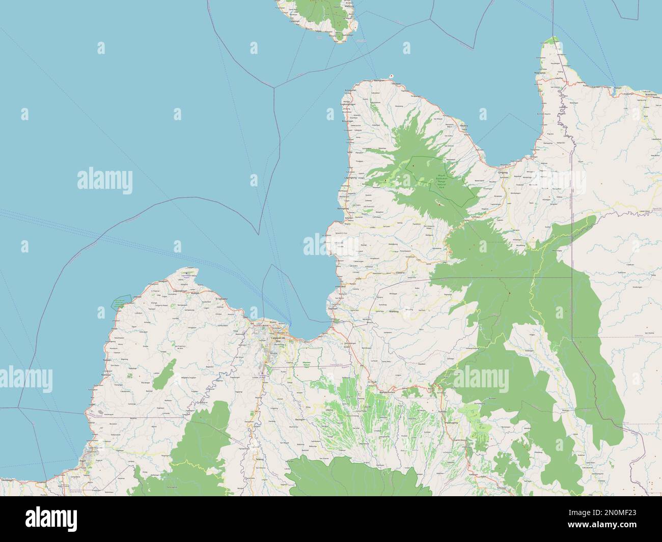 Misamis Oriental, provincia delle Filippine. Aprire la mappa stradale Foto Stock