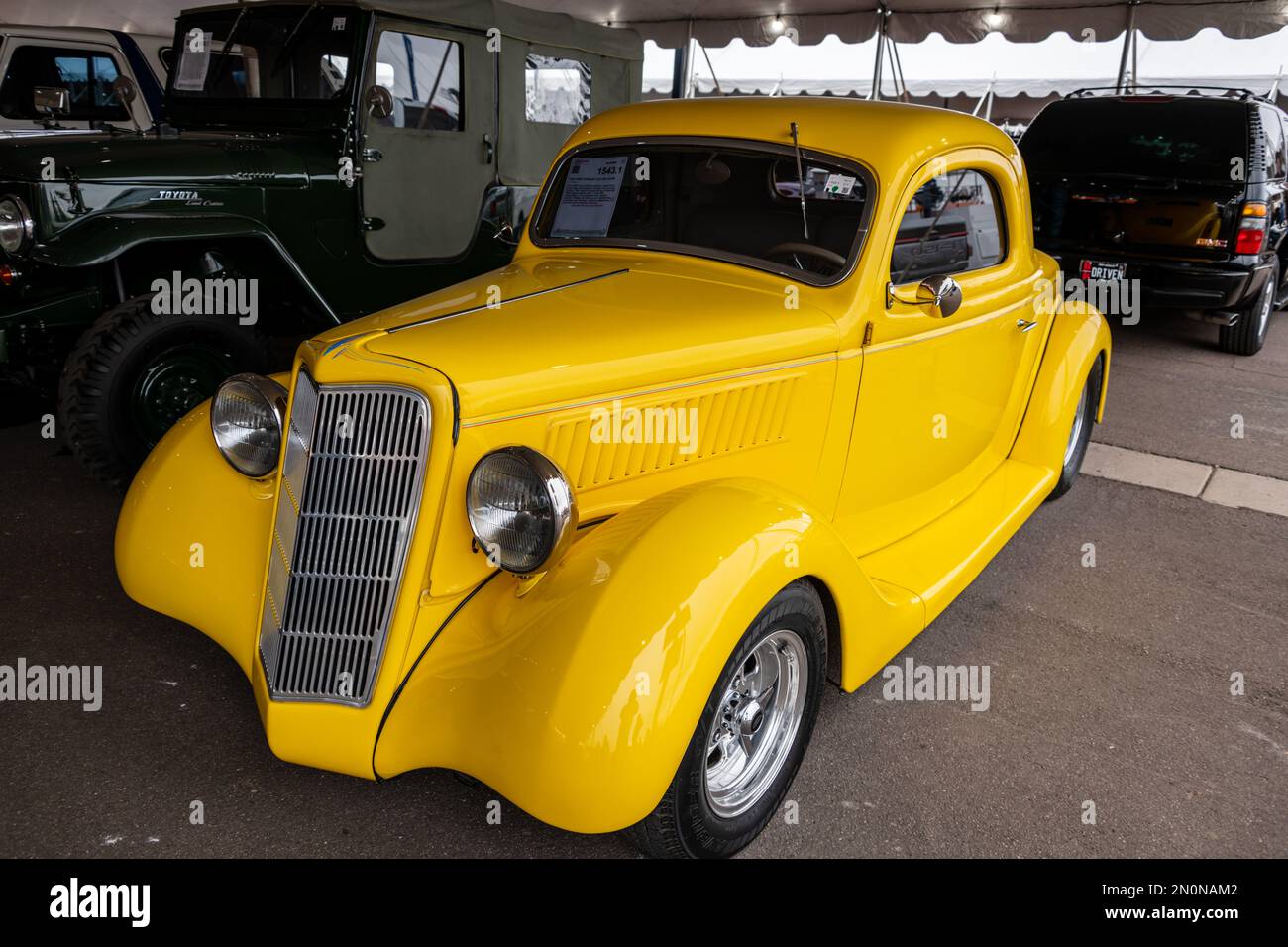 1935 Ford 3-Window Deluxe Coupé Foto Stock