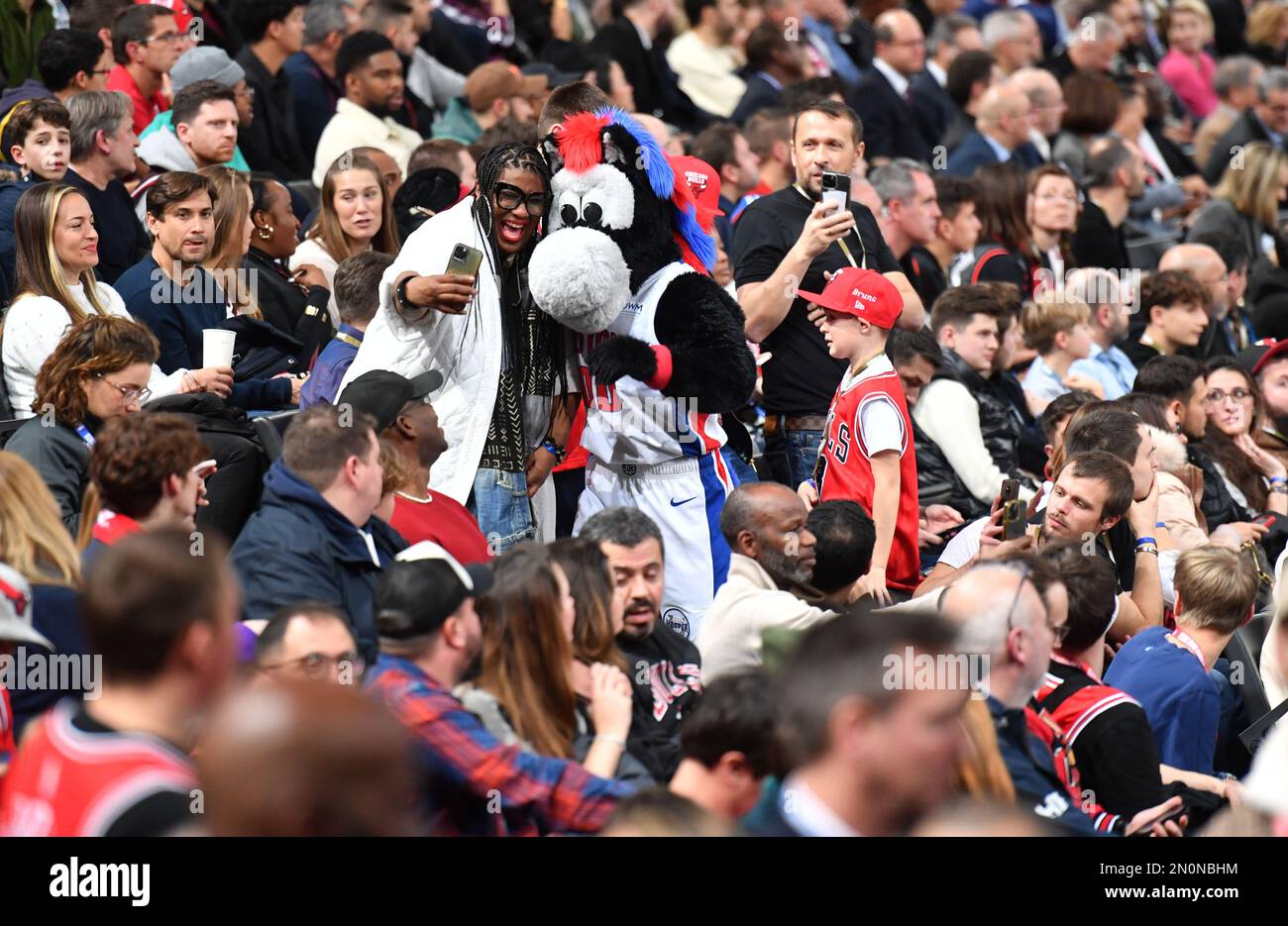 Partita NBA Paris Game 2023 tra Detroit Pistons e Chicago Bulls all'AccorHotels Arena il 19 gennaio 2023 a Parigi, Francia Foto Stock