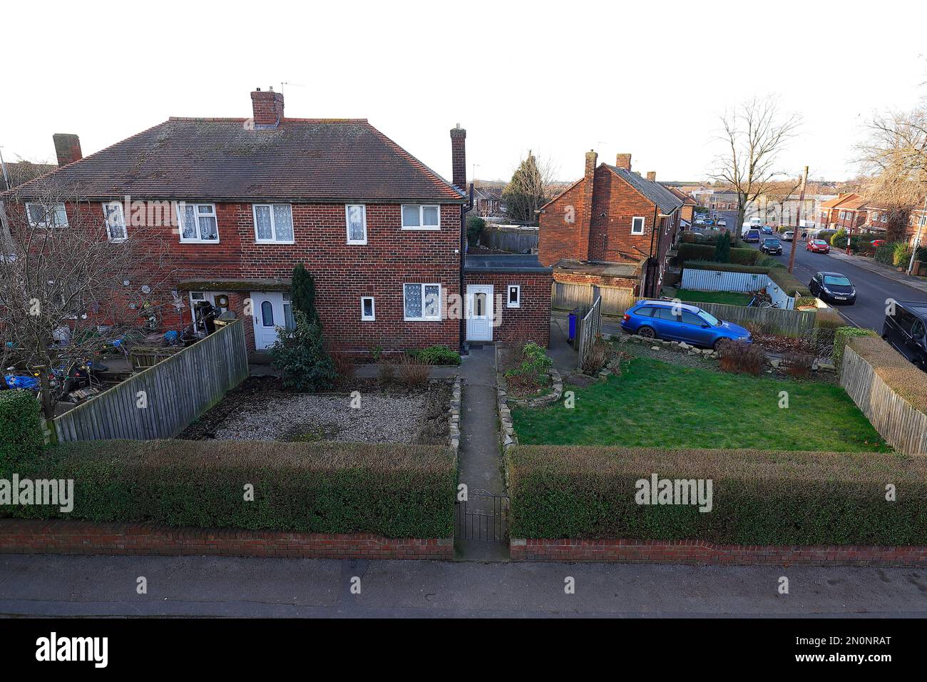 30 East Drive a Pontefrxt, West Yorkshire. Sede di un violento poltergeist conosciuto come il Mistico Nero, conosciuto anche come Fred. Foto Stock