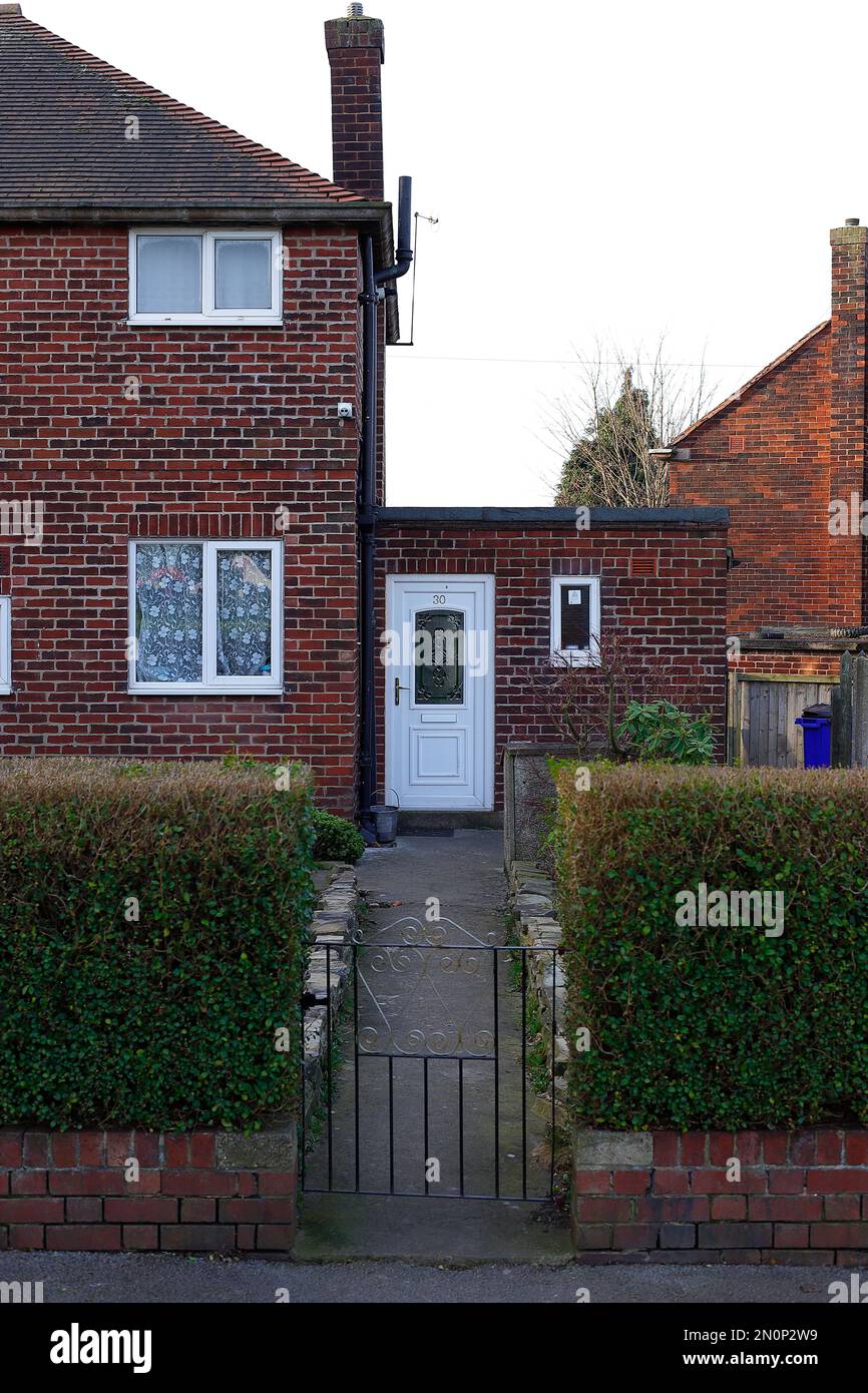 30 East Drive a Pontefrxt, West Yorkshire. Sede di un violento poltergeist conosciuto come il Mistico Nero, conosciuto anche come Fred. Foto Stock