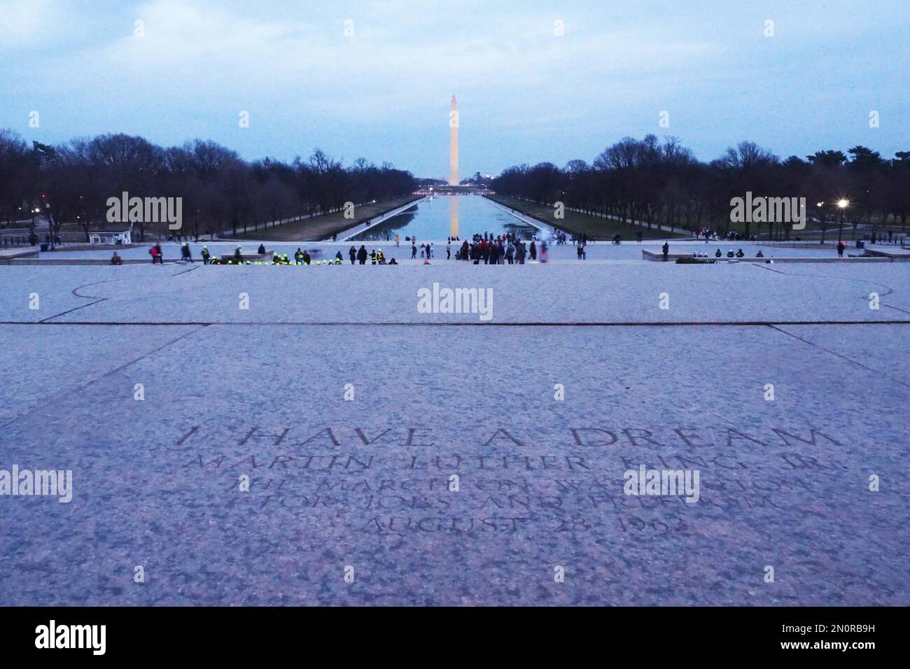 Ho un'iscrizione "Dream" al National Mall Foto Stock