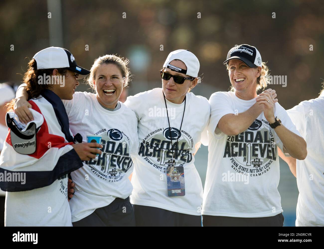 Penn State head women's soccer coach Erica Walsh, right, assitant