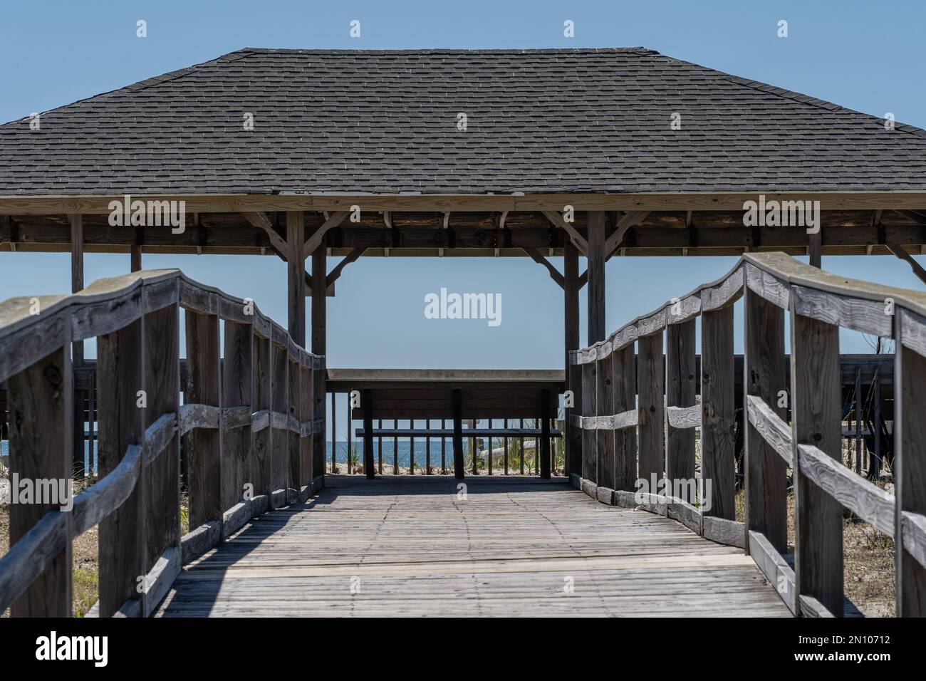 Stone Habor 88th Street Gazebo con vista sulla spiaggia Foto Stock