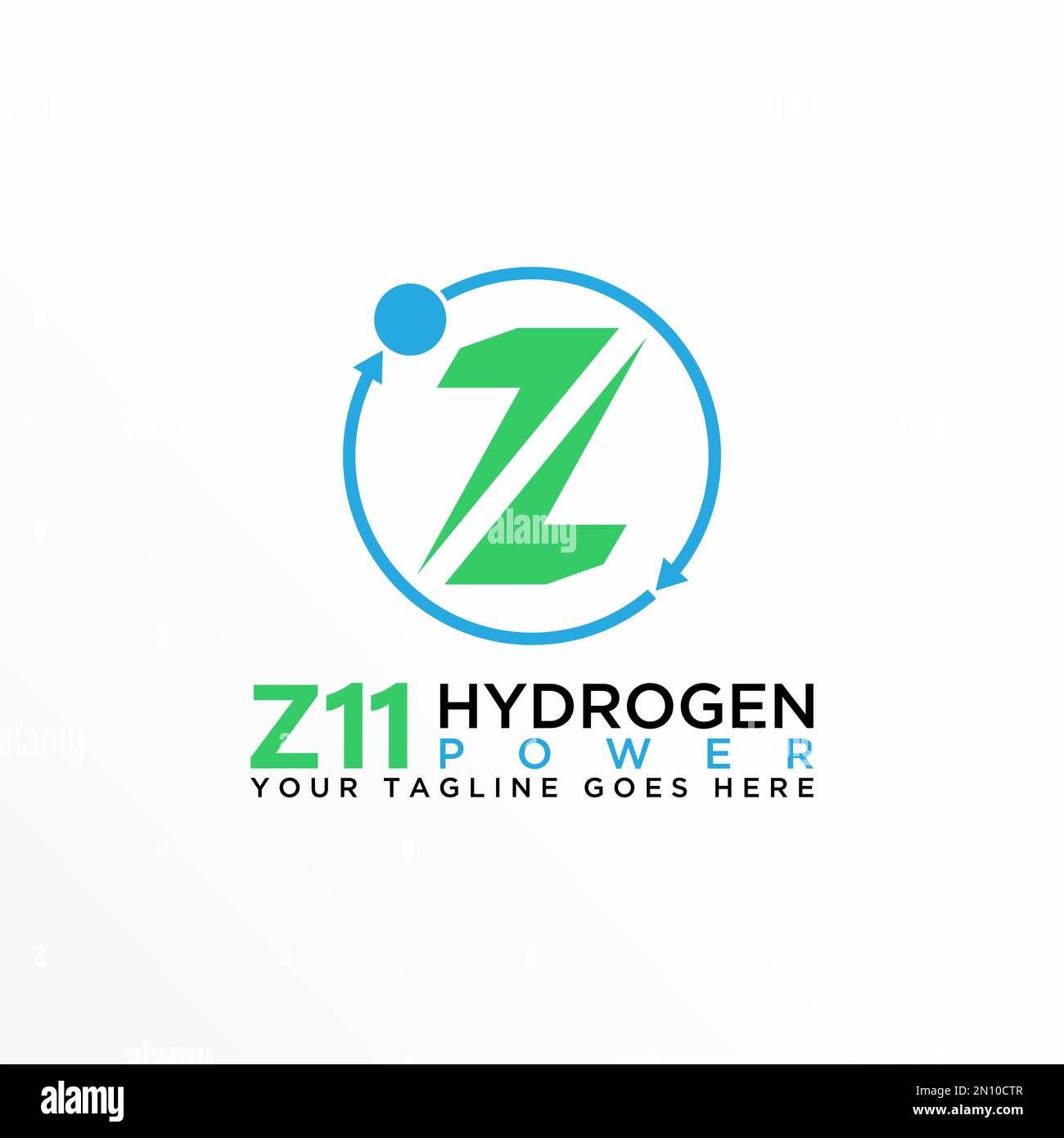 Lettera o parola Z o numero 11 font flip con idrogeno, potere e riciclare grafica icona logo design astratto concetto vettore stock chimico o iniziale. Illustrazione Vettoriale