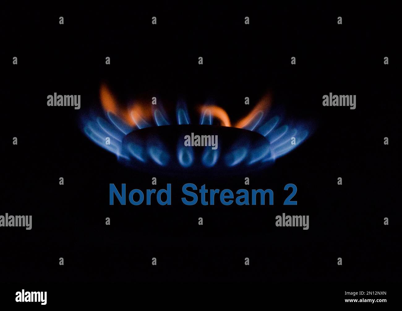 Blue gas Flame, Nord Stream 2 Foto Stock