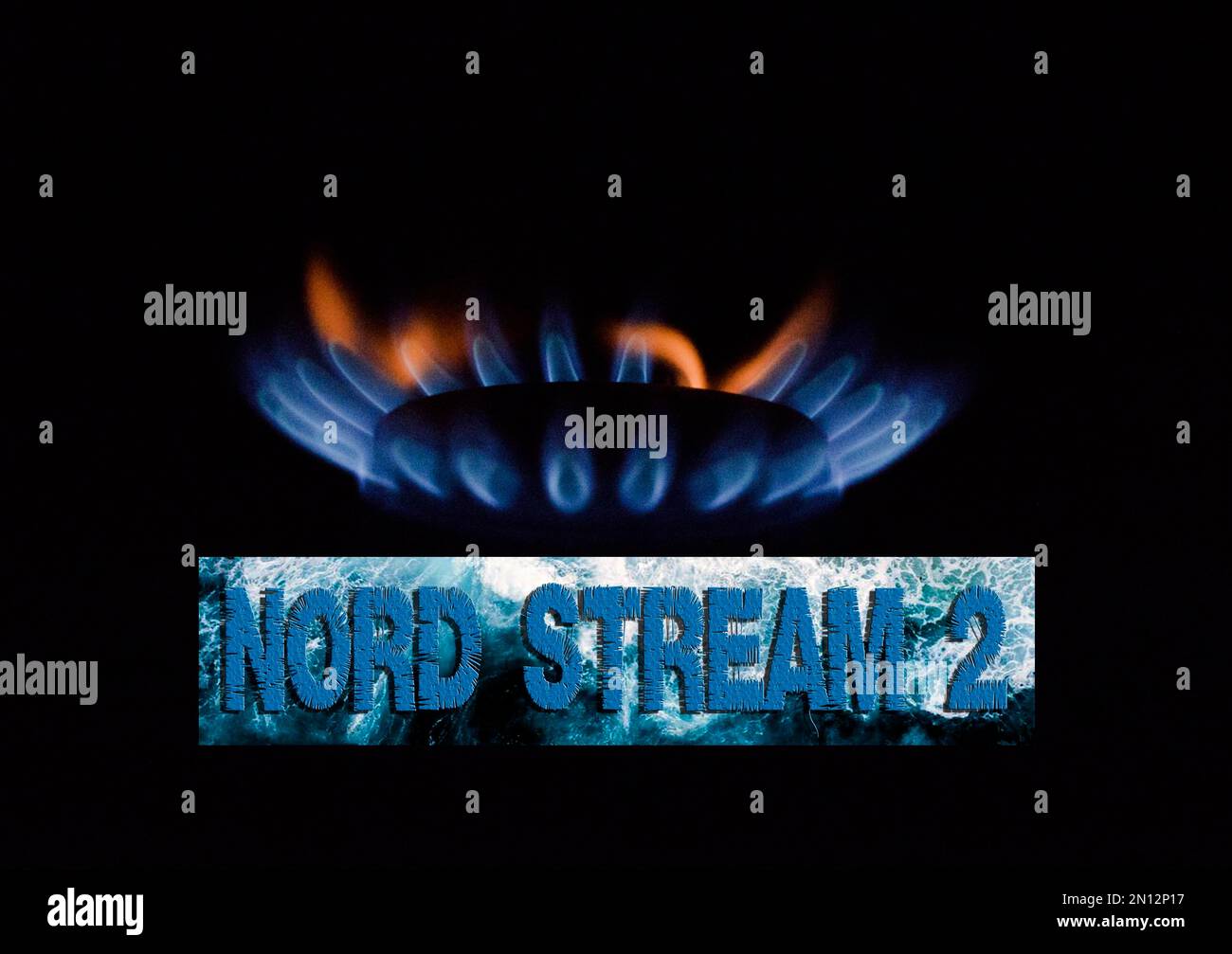 Blue gas Flame, Nord Stream 2 Foto Stock