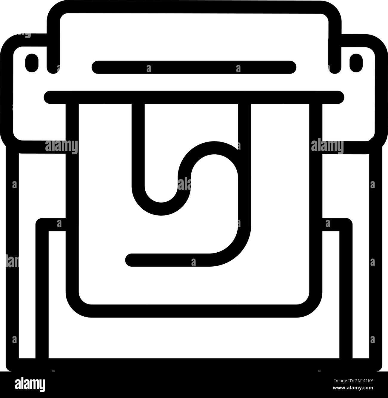 Stampa plotter icona vettore contorno. Stampante. Premere Digital Illustrazione Vettoriale