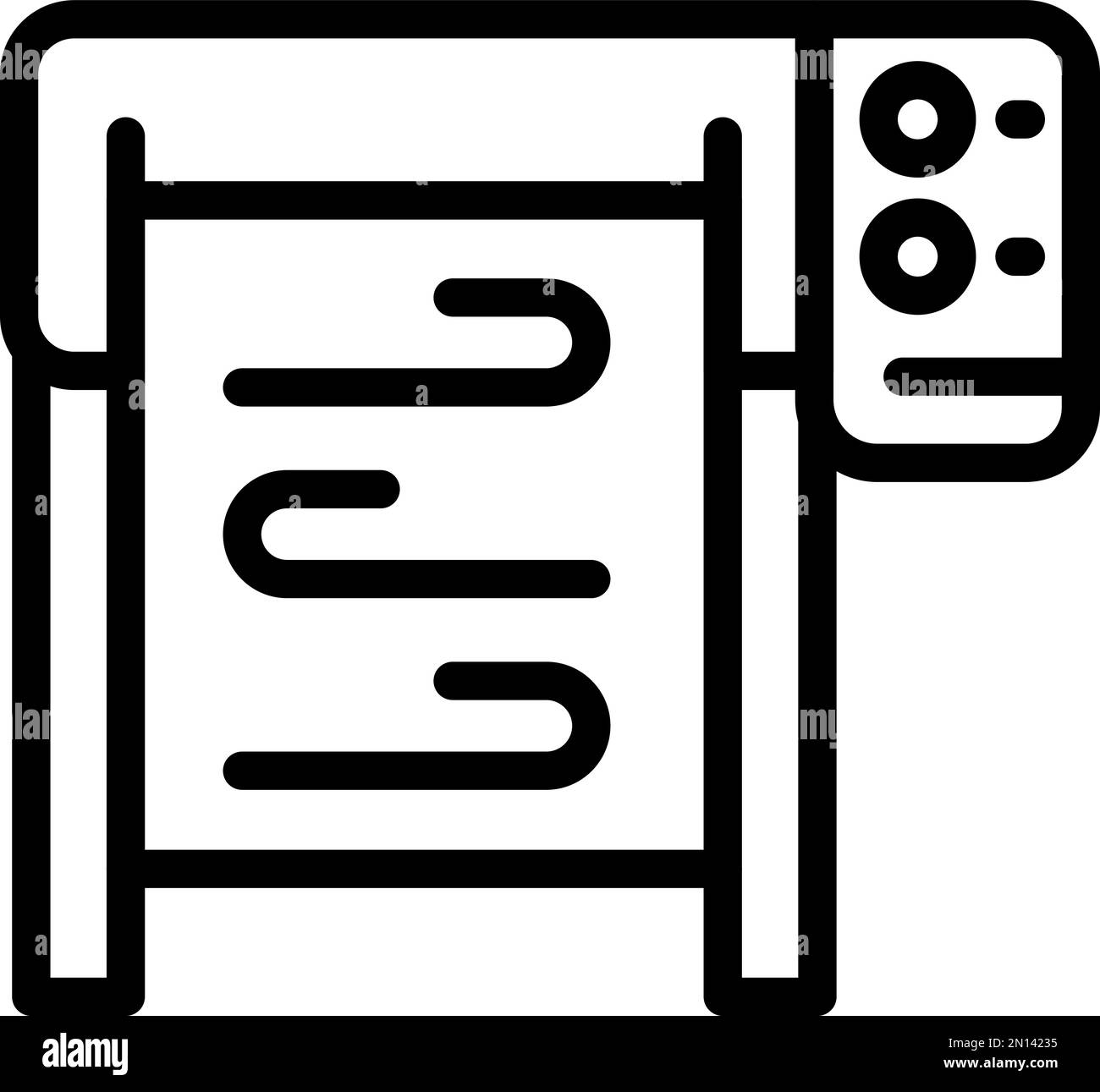 Vettore contorno icone di stampa grande. Plotter. Formattare la copia Illustrazione Vettoriale