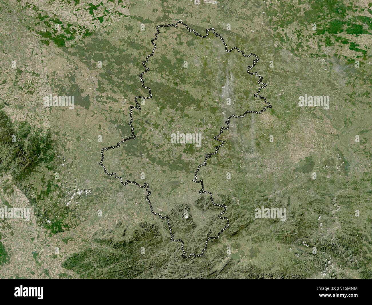 Slaskie, voivodato|provincia di Polonia. Mappa satellitare a bassa risoluzione Foto Stock