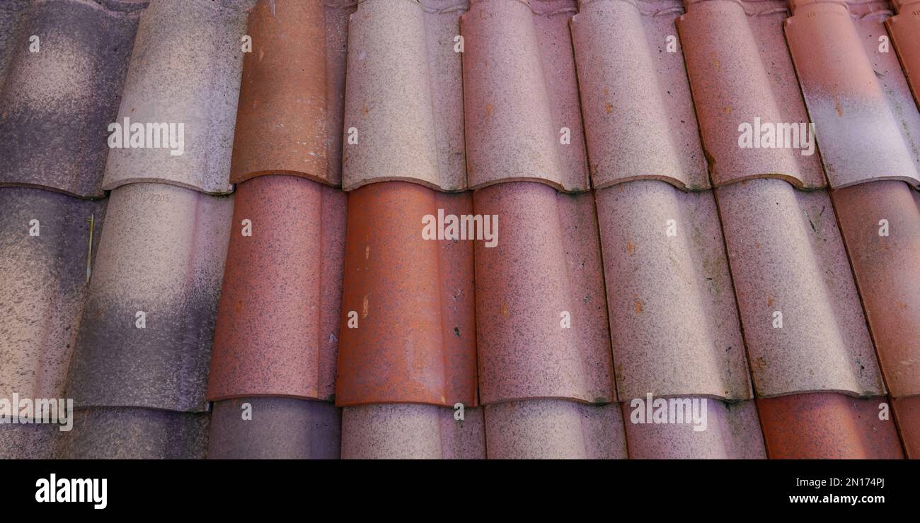 retrò nuovo tetto tegole sfondo texture di casa Foto Stock