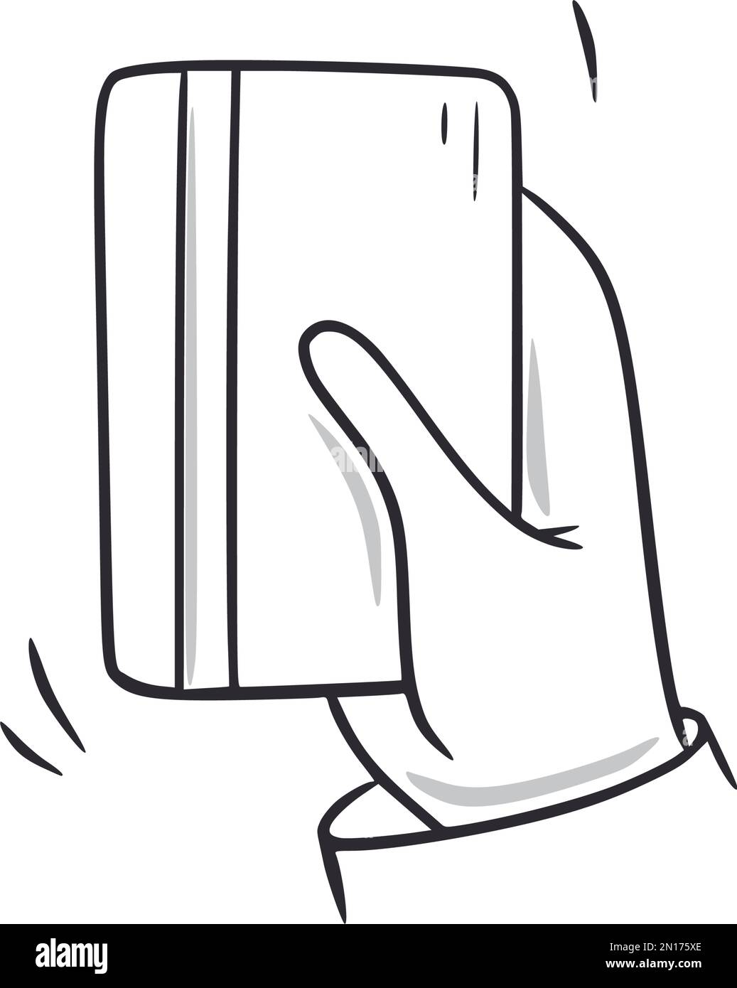 Carta di credito di tenere mano doodle. Icona dello stile di schizzo disegnato a mano sulla carta bancaria. pagamento bancario fumetto doodle disegnato concetto. Illustrazione vettoriale Illustrazione Vettoriale