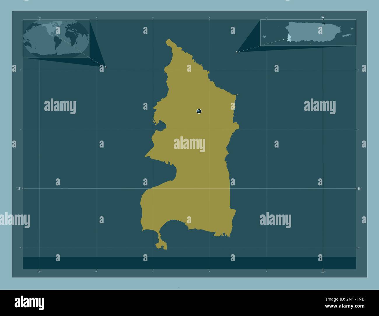 Cabo Rojo, comune di Puerto Rico. Forma a tinta unita. Mappe delle posizioni ausiliarie degli angoli Foto Stock