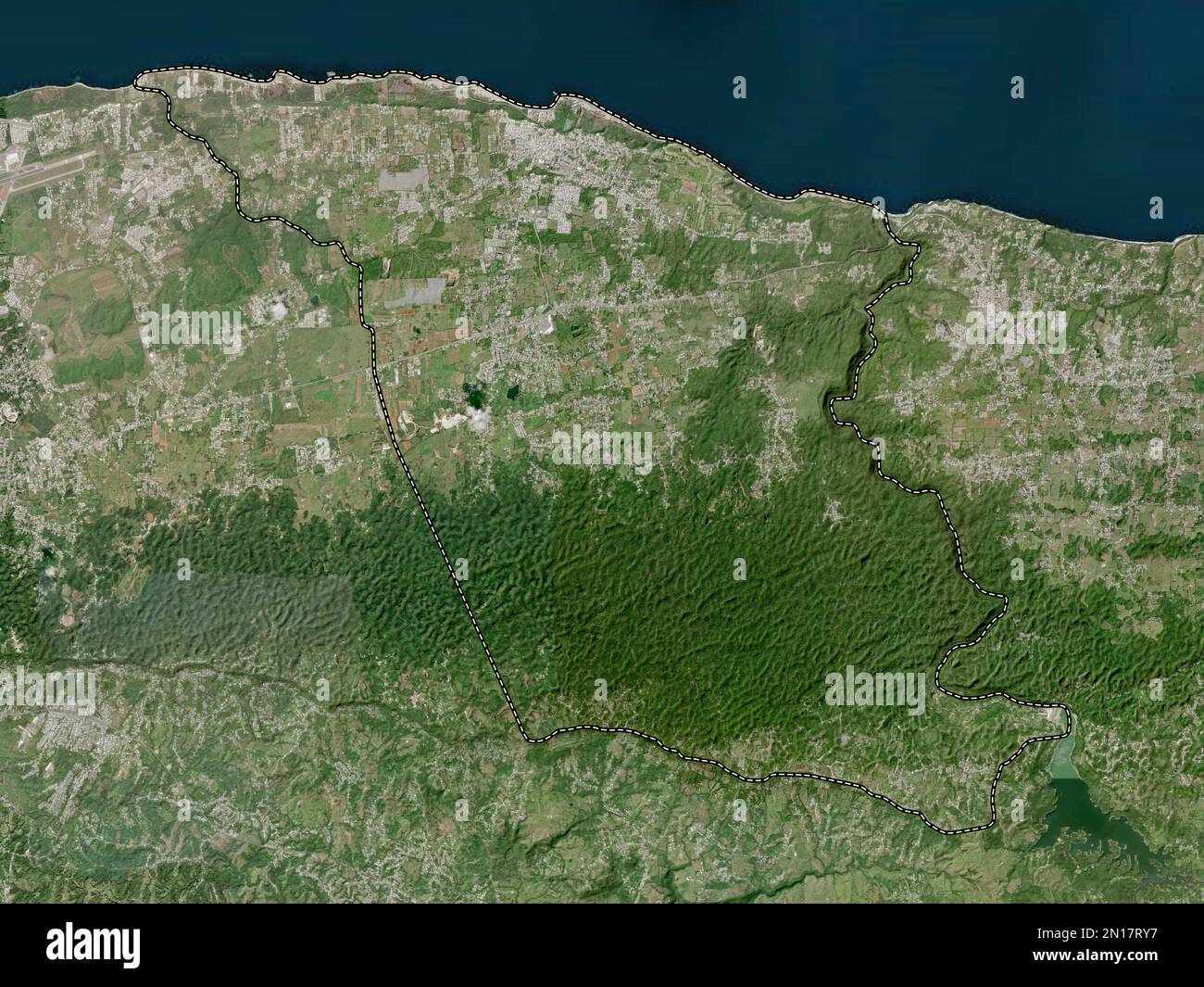 Isabela, comune di Puerto Rico. Mappa satellitare ad alta risoluzione Foto Stock