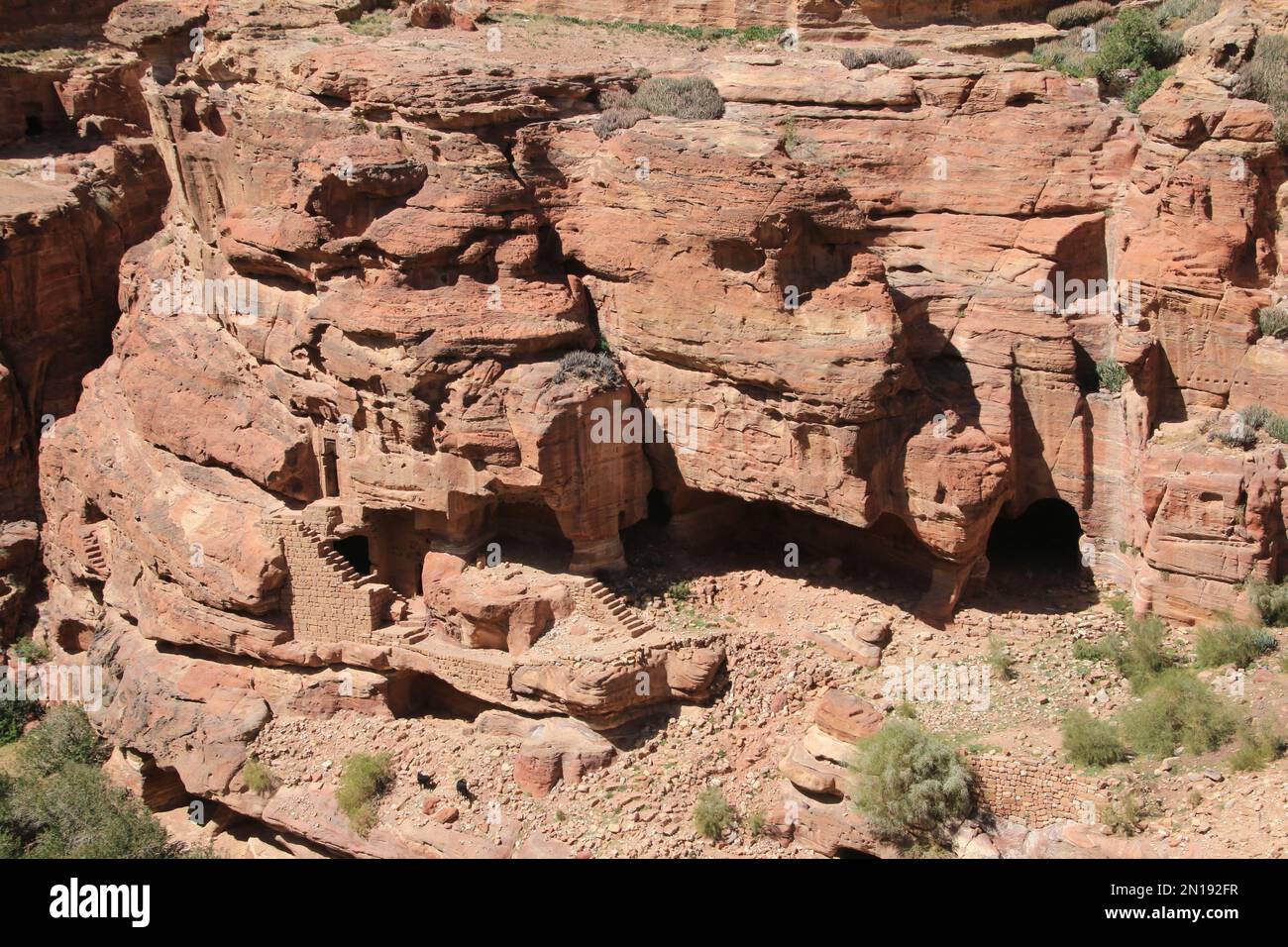 Tempio scavato nella roccia, Petra, Giordania Foto Stock
