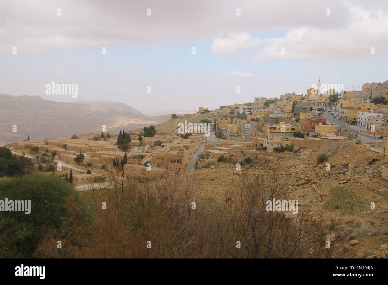 Wadi Musa la città vicino Petra, Giordania Foto Stock