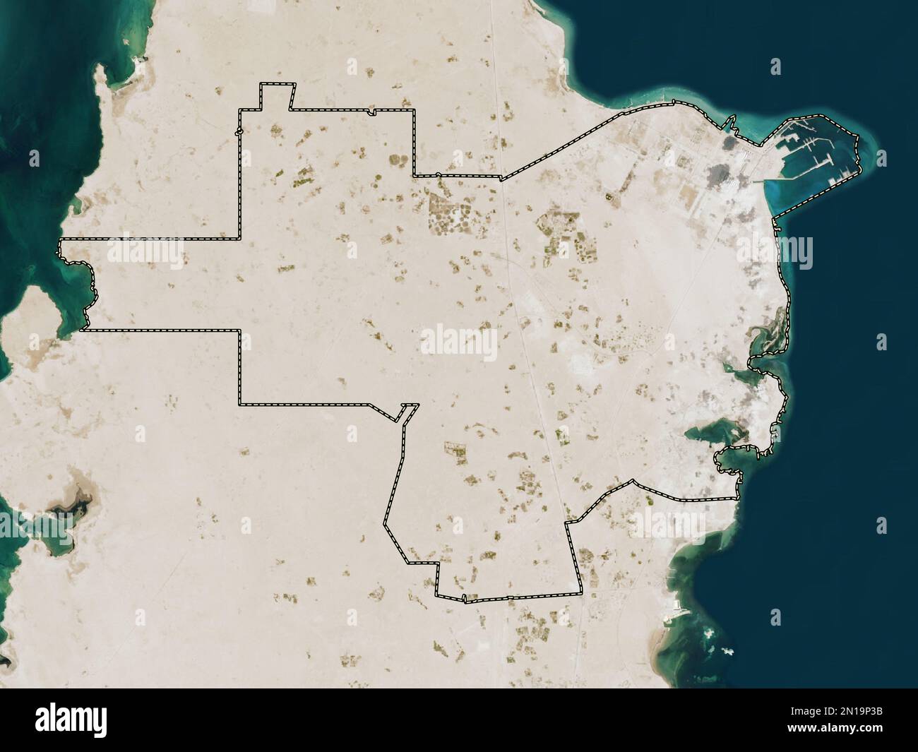 Al Khor, comune del Qatar. Mappa satellitare a bassa risoluzione Foto Stock