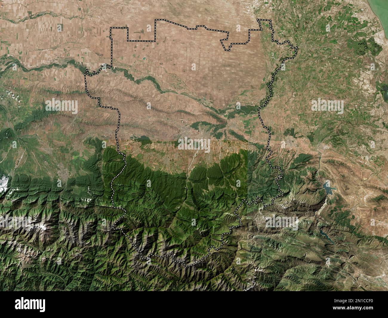 Cecenia, repubblica di Russia. Mappa satellitare a bassa risoluzione Foto Stock