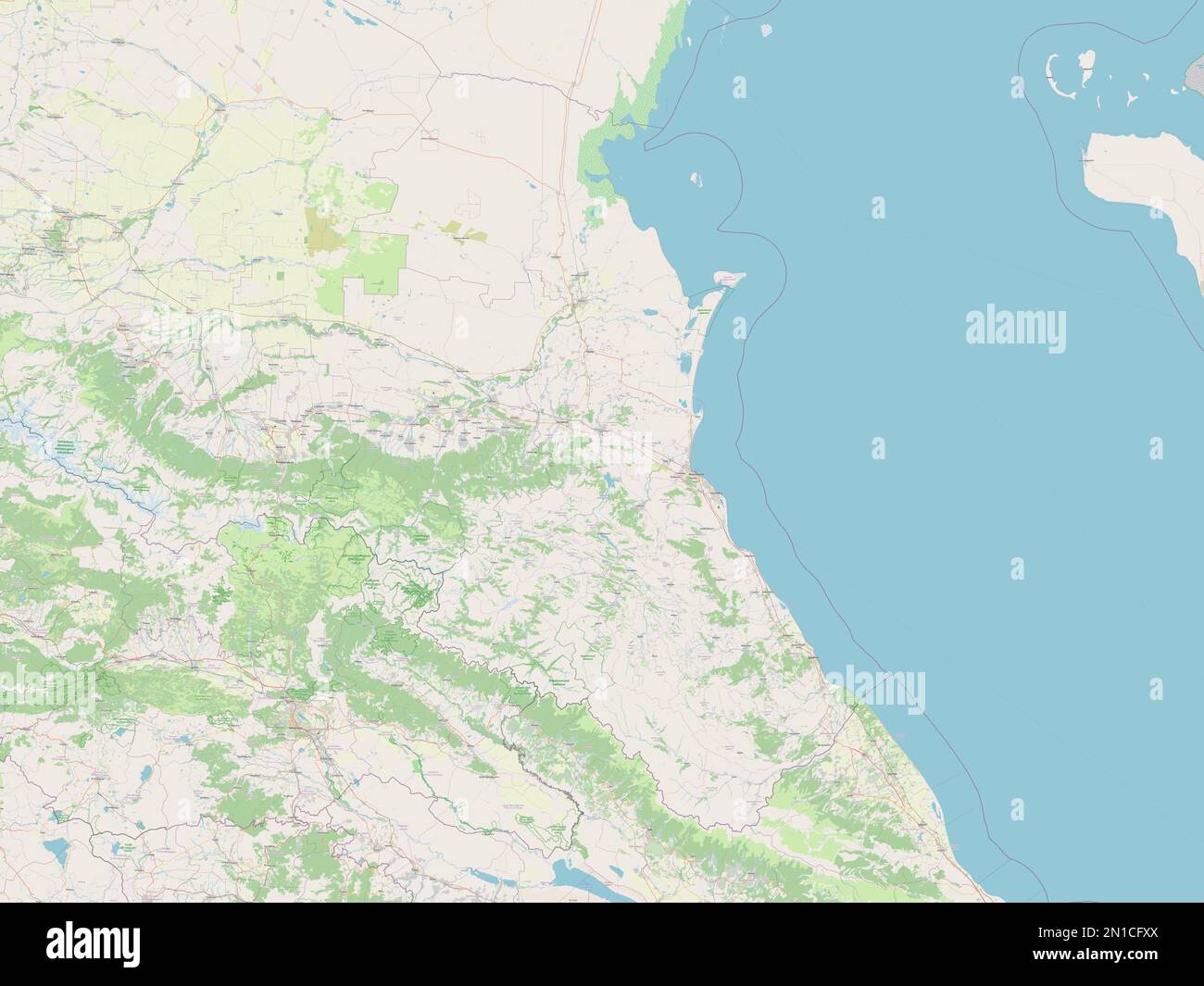 Dagestan, repubblica di Russia. Aprire la mappa stradale Foto Stock