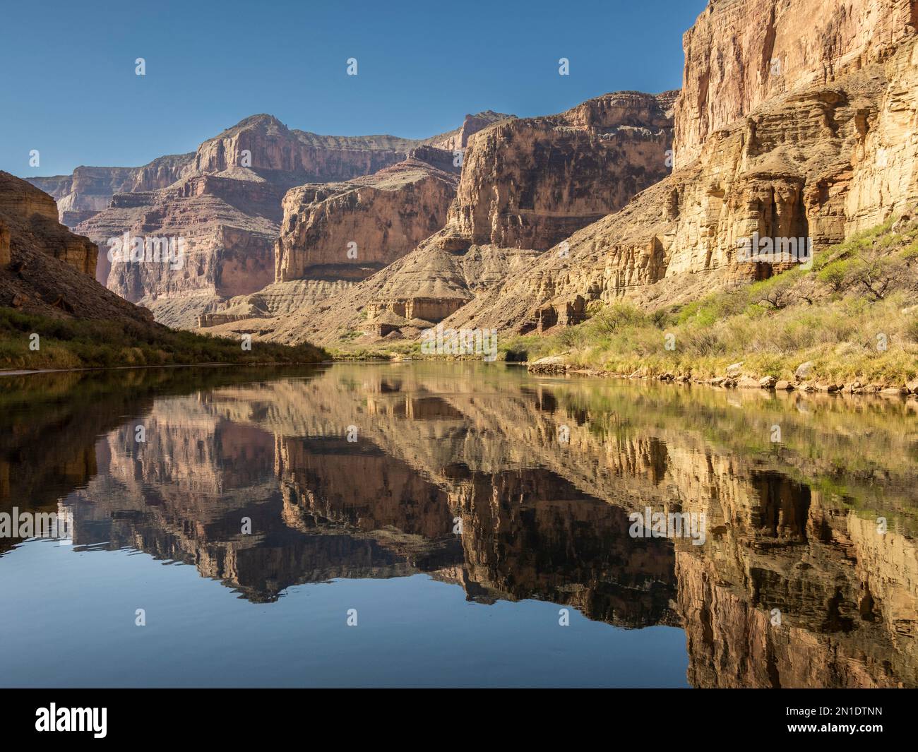 Una vista del Grand Canyon superiore, del Parco Nazionale del Grand Canyon, del Sito Patrimonio Mondiale dell'UNESCO, dell'Arizona, degli Stati Uniti d'America, del Nord America Foto Stock