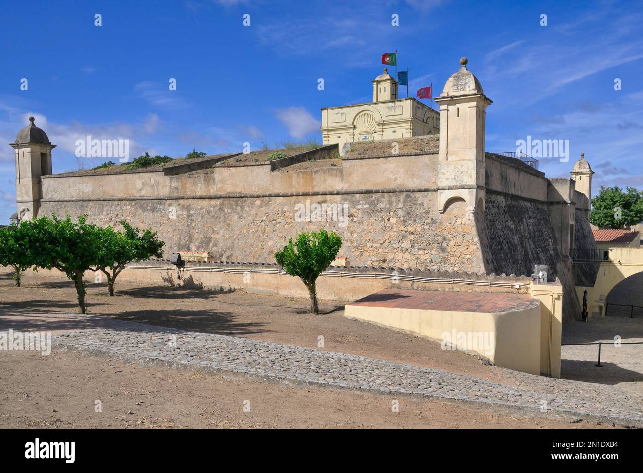 Il 17th ° secolo Saint Lucy (Saint Luzia) Fort, patrimonio dell'umanità dell'UNESCO, Elvas, Alentejo, Portogallo, Europa Foto Stock