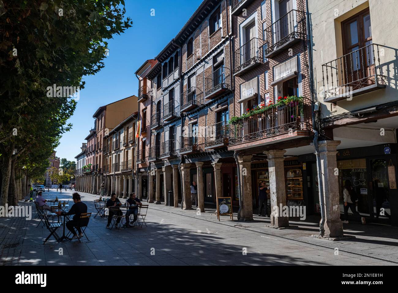 Zona pedonale, Alcala de Henares, Provincia di Madrid, Spagna, Europa Foto Stock