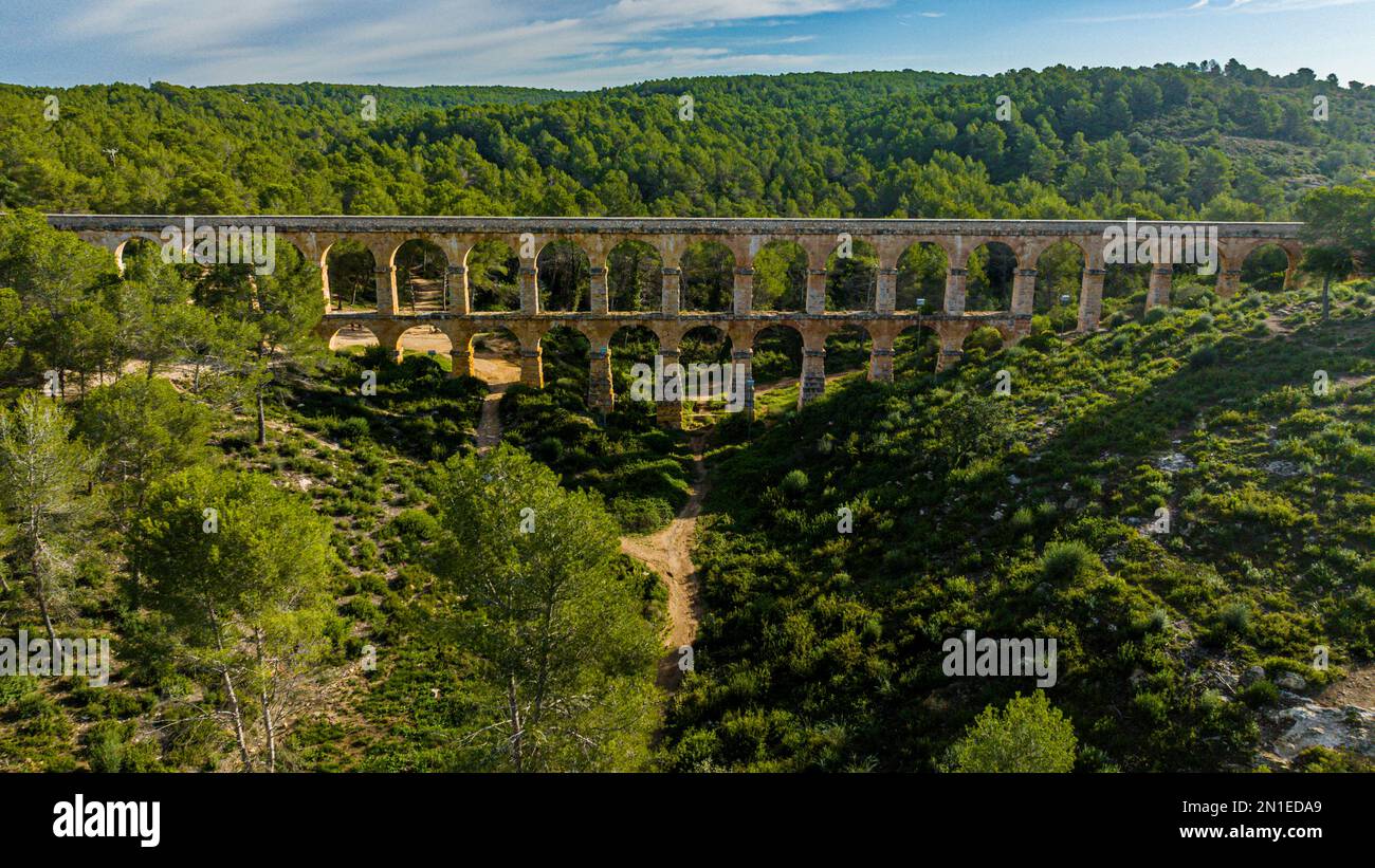Acquedotto romano, Tarraco (Tarragona), patrimonio dell'umanità dell'UNESCO, Catalogna, Spagna, Europa Foto Stock