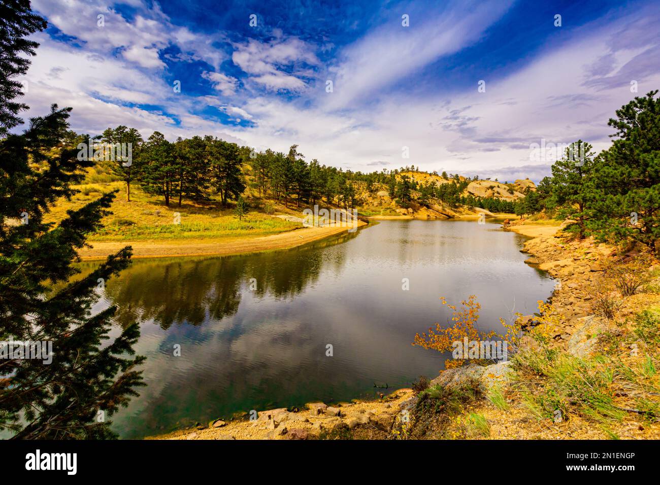 Curt Gowdy state Park paesaggi naturali, Wyoming, Stati Uniti d'America, Nord America Foto Stock