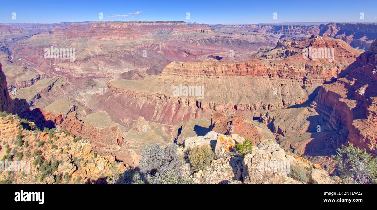 Il Grand Canyon è visto da No Name Point a metà strada tra Lipan Point e Pinal Point, il Parco Nazionale del Grand Canyon, patrimonio dell'umanità dell'UNESCO, Arizona Foto Stock