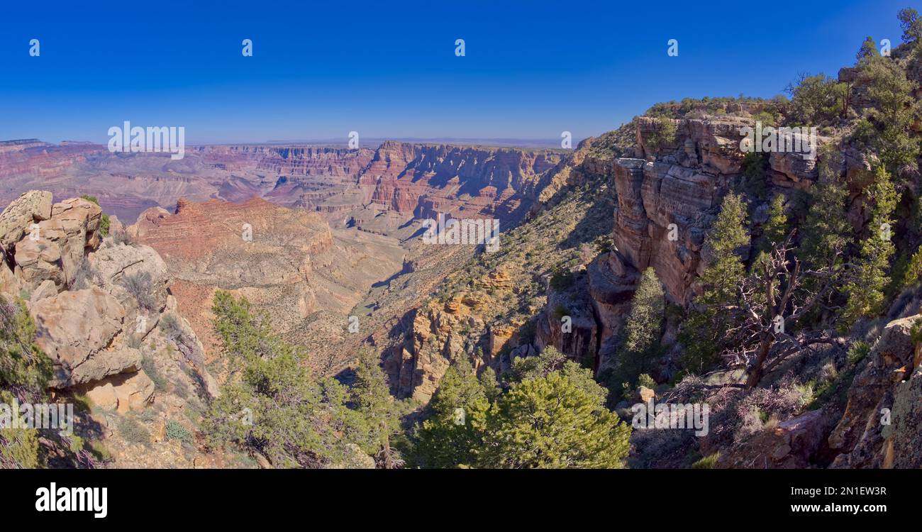 Il Grand Canyon si trova a ovest di Navajo Point, del Parco Nazionale del Grand Canyon, patrimonio dell'umanità dell'UNESCO, Arizona, Stati Uniti d'America, Nord America Foto Stock