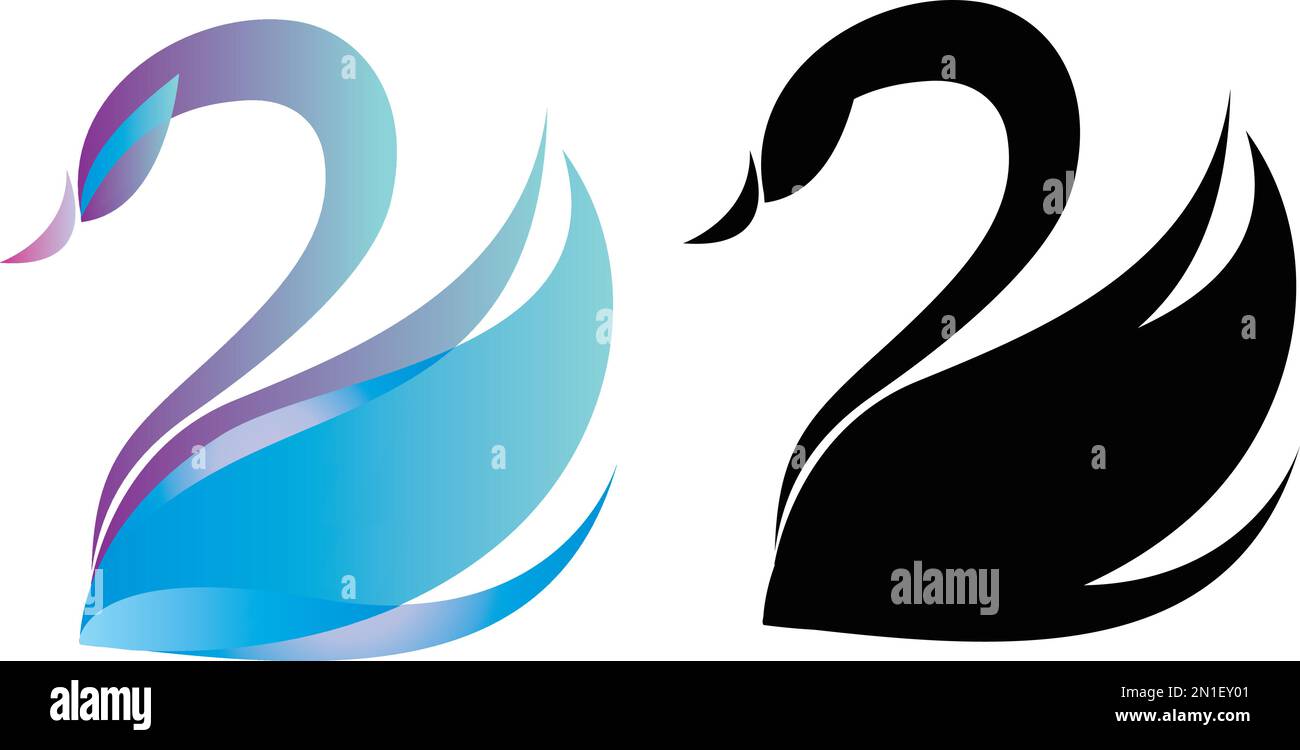 Illustrazione vettoriale Creative Swan Logo Design Illustrazione Vettoriale