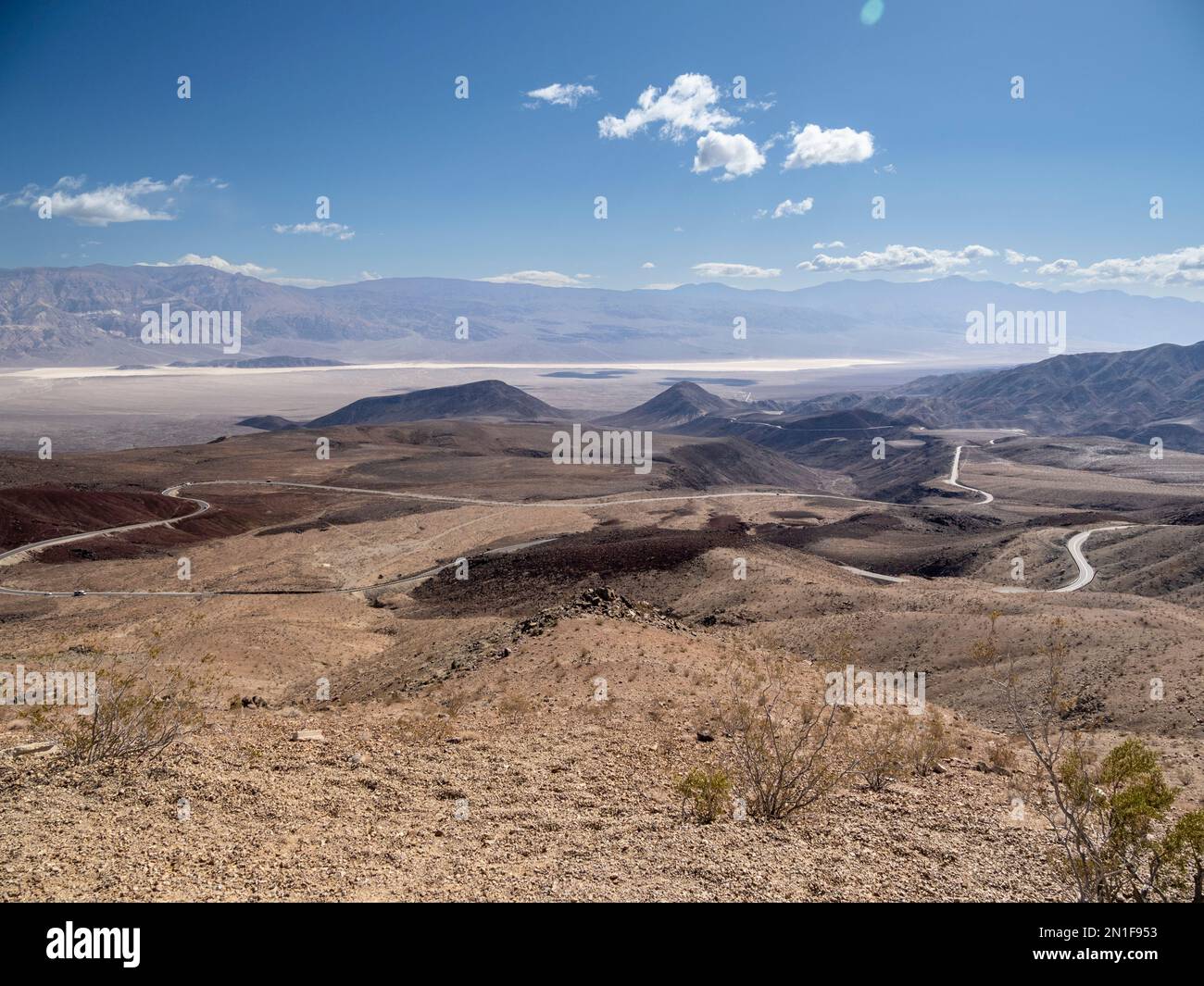 Vista della parte orientale del Death Valley National Park, California, Stati Uniti d'America, Nord America Foto Stock