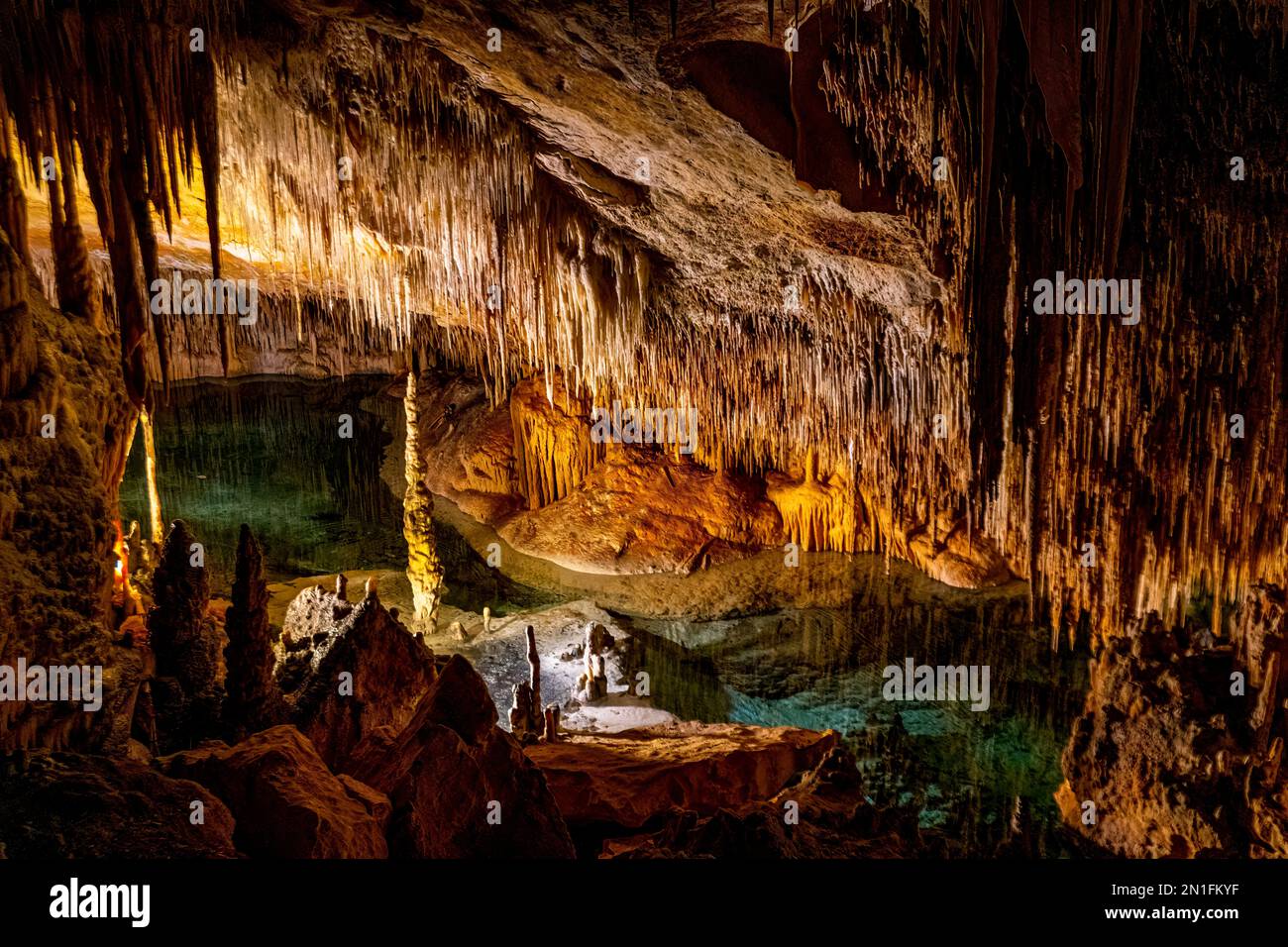 Grotte di Drach, Porto Cristo, Maiorca, Isole Baleari, Spagna, Mediterraneo, Europa Foto Stock