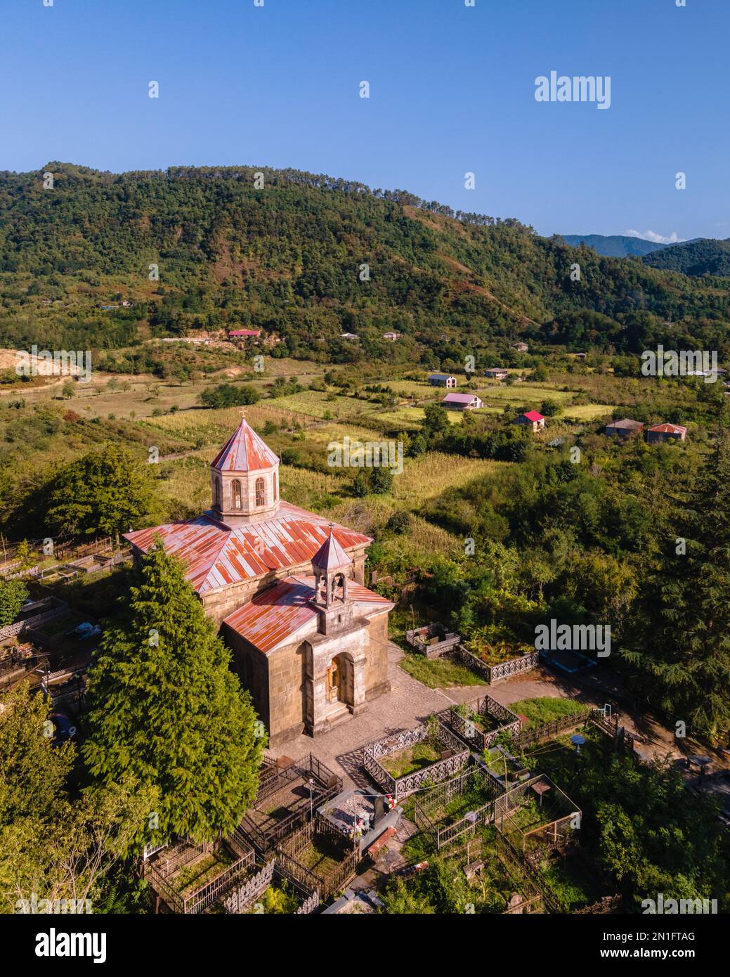 Chiesa di Kvemo Nogha al confine tra Imereti e Guria, Georgia (Sakartvelo), Asia centrale, Asia Foto Stock