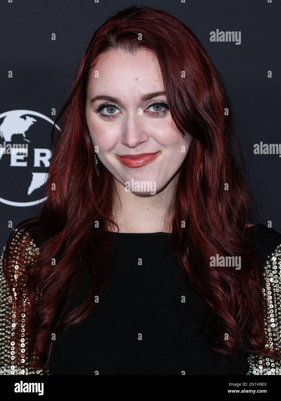 LOS ANGELES, CALIFORNIA, USA - 05 FEBBRAIO: Em Beihold arriva agli Universal Music Group 2023 65th GRAMMY Awards dopo la festa che si è tenuta agli Studios Milk di Los Angeles il 5 febbraio 2023 a Los Angeles, California, Stati Uniti. (Foto di Xavier Collin/Image Press Agency) Foto Stock