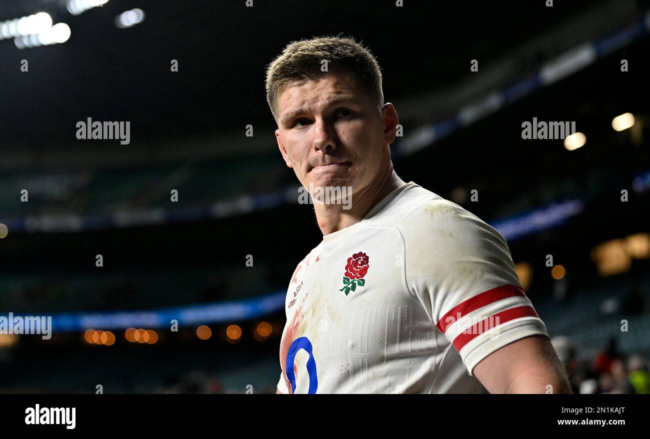 Twickenham. Regno Unito. 04 febbraio 2023. Inghilterra V Scozia, Coppa Cullutta, Guinness 6 Nazioni. Stadio di Twickenham. Twickenham. Owen Farrell (Inghilterra, capitano) durante l'Inghilterra V Scozia, Cullutta Cup rugby match nelle Guinness 6 Nazioni. Foto Stock